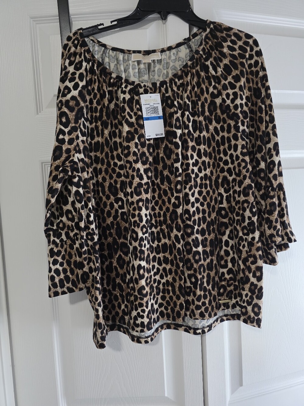 Michael Kors Leopard Print Blouse - Brown & Black